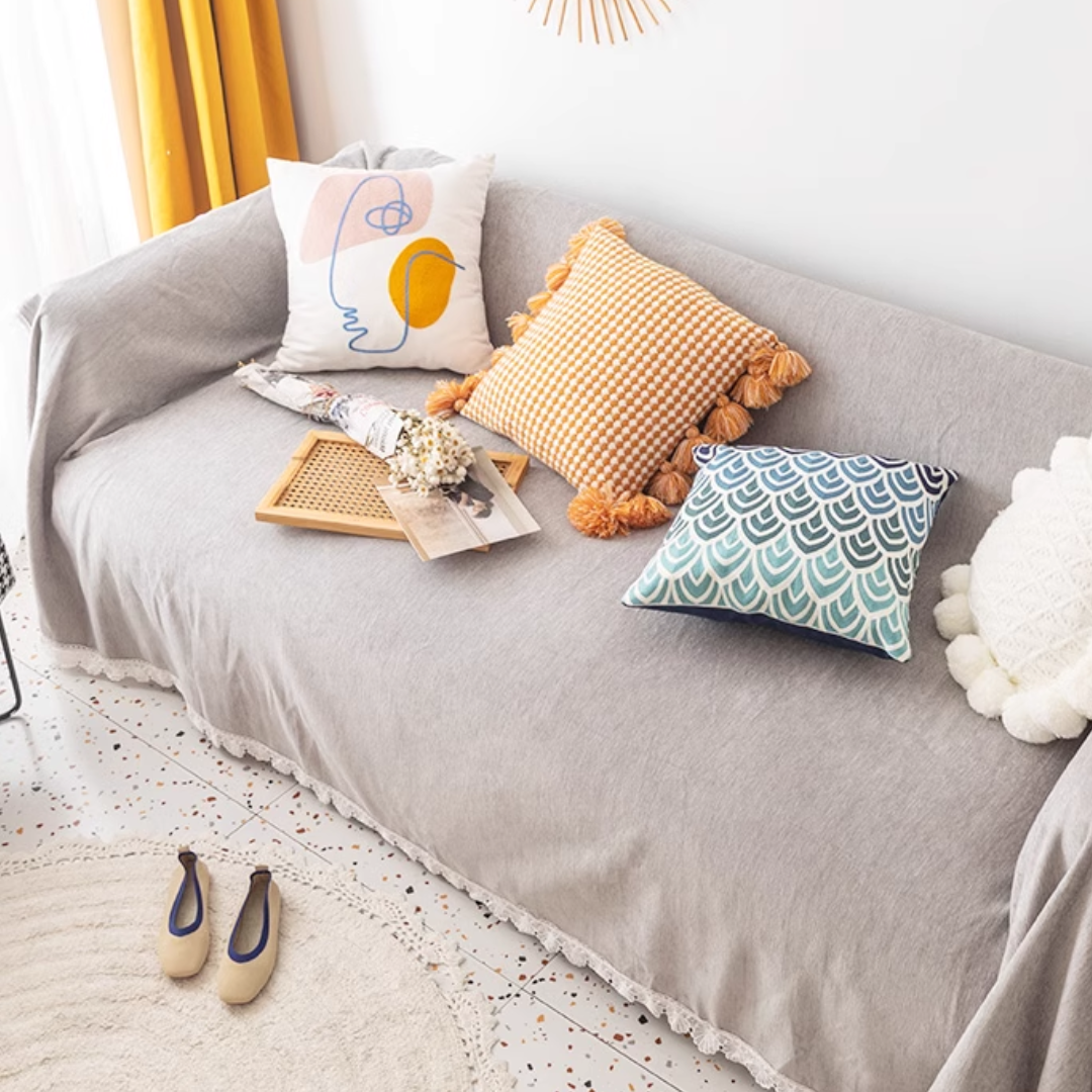 シェニール風クラシックレースソファカバー