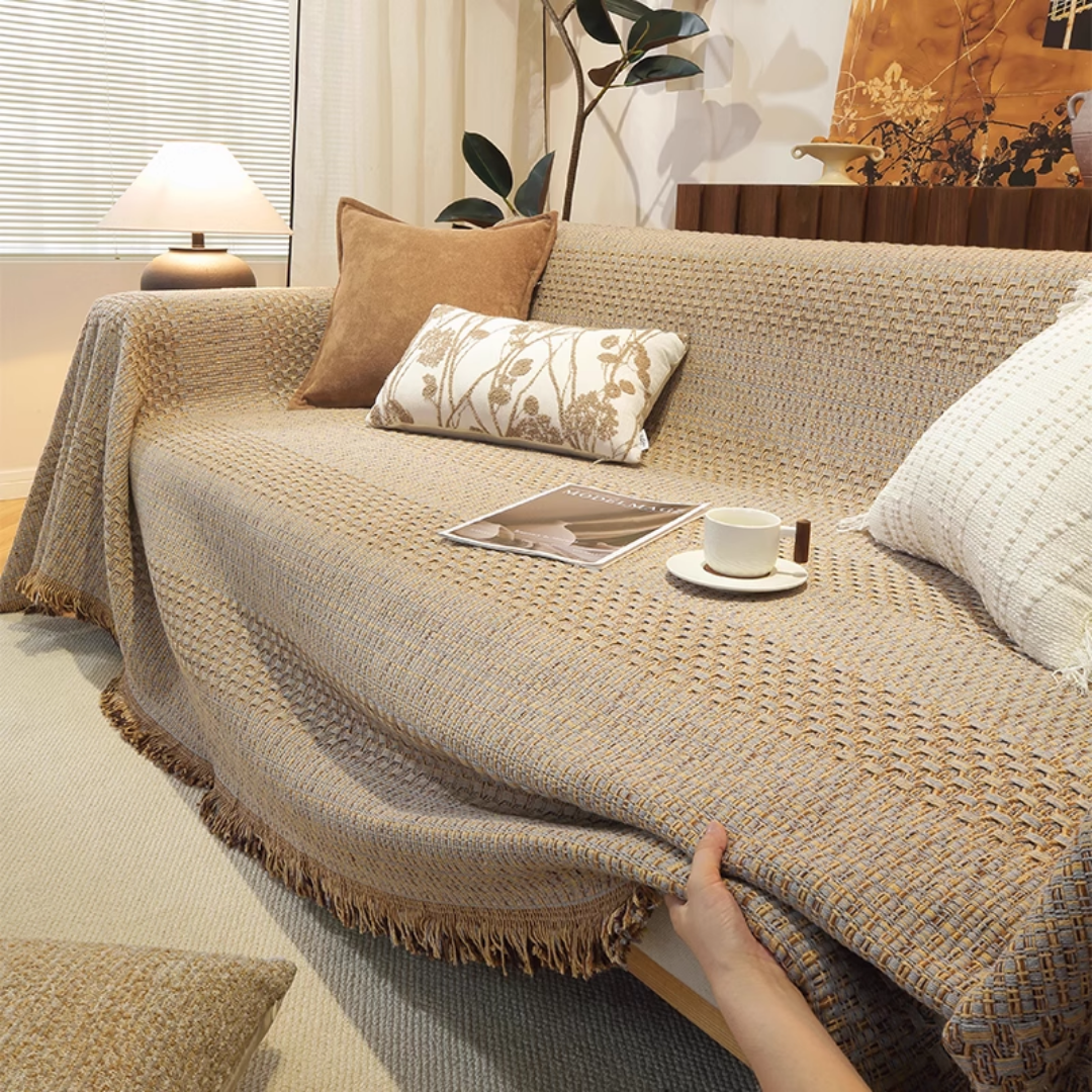 北欧風ナチュラルウィーブソファーカバー