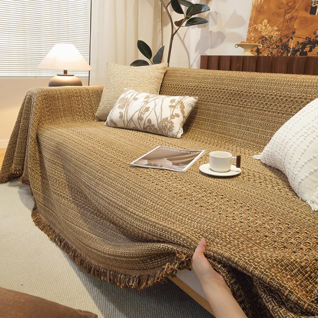 北欧風ナチュラルウィーブソファーカバー