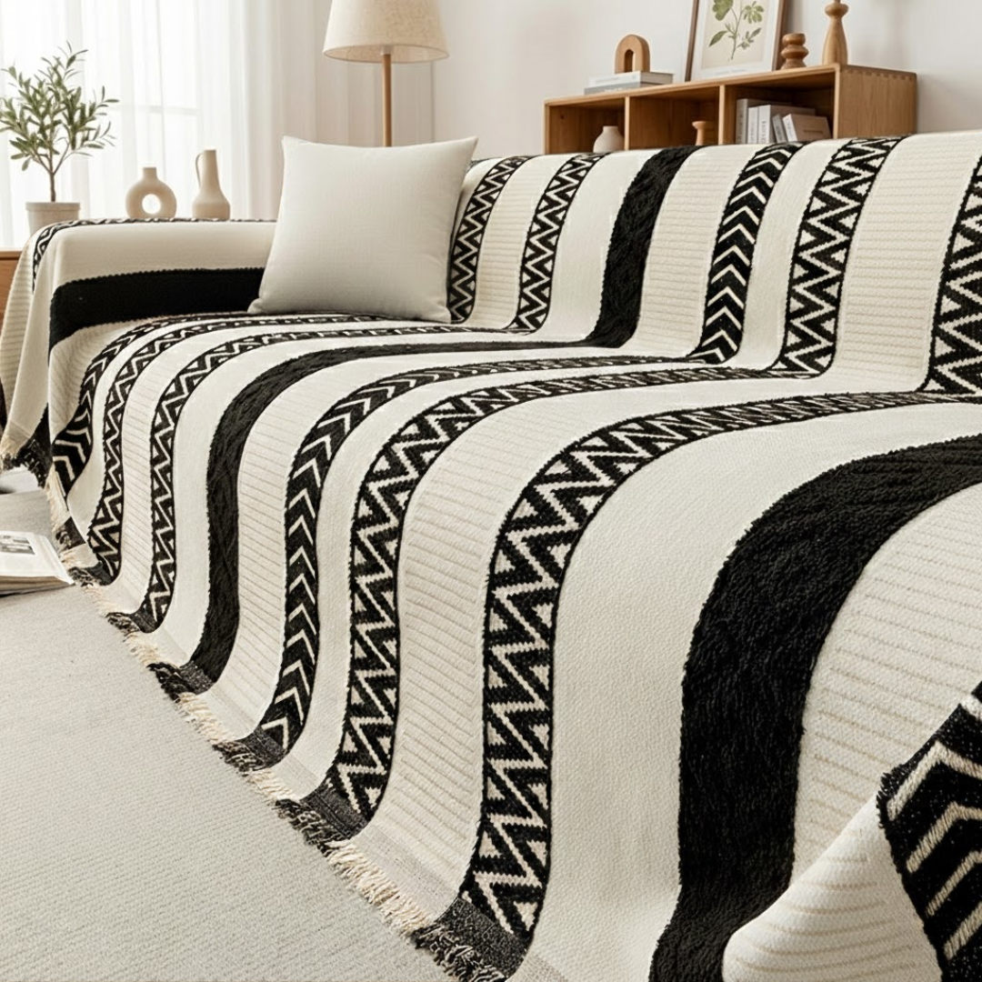 ナチュラルジオメトリックソファカバー