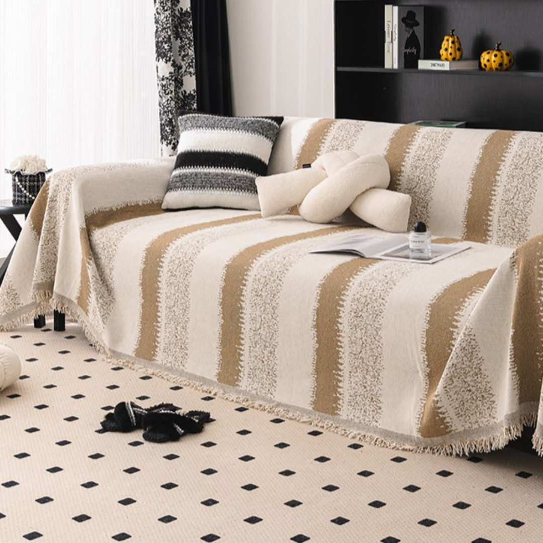 ボーダーアクセントソファカバー