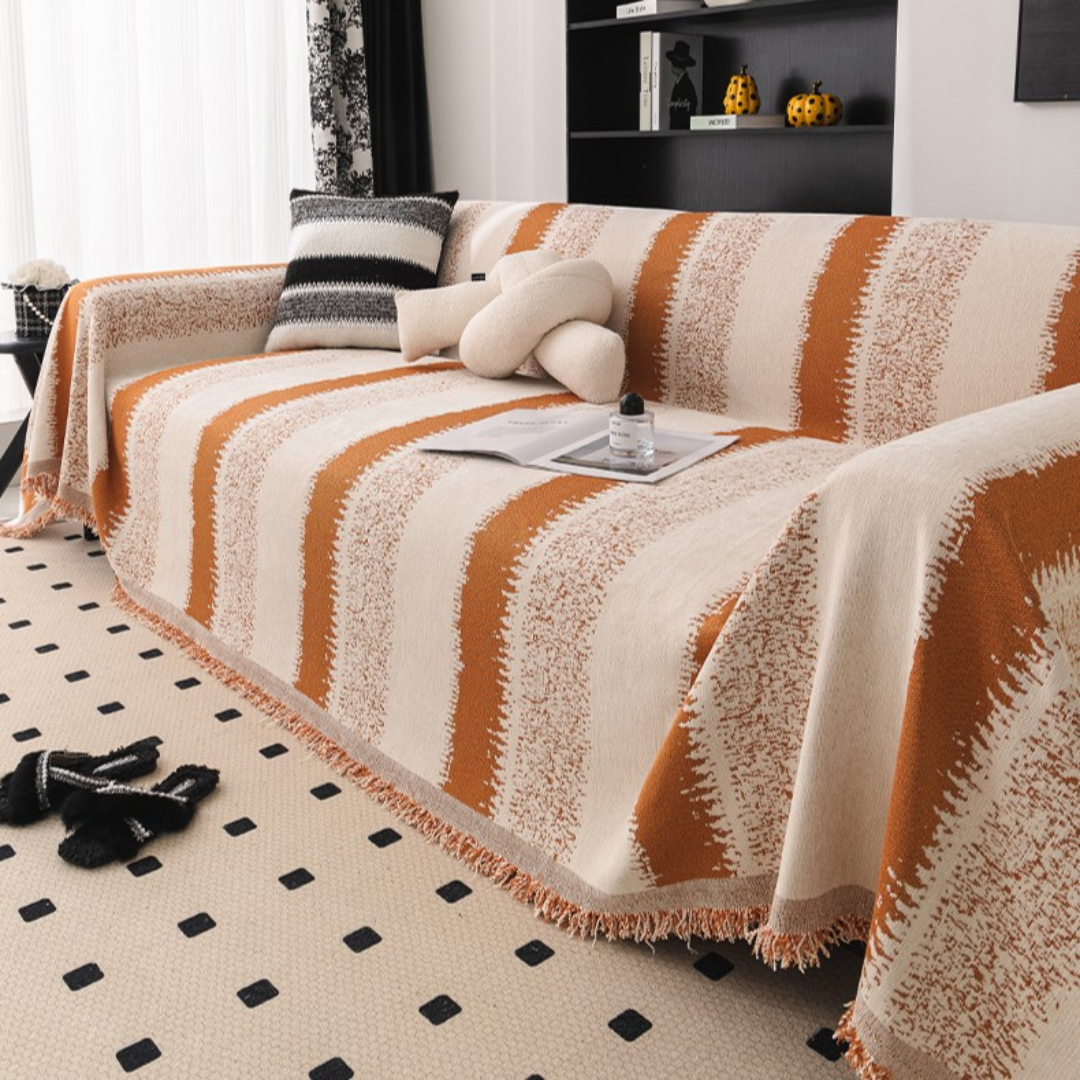 ボーダーアクセントソファカバー