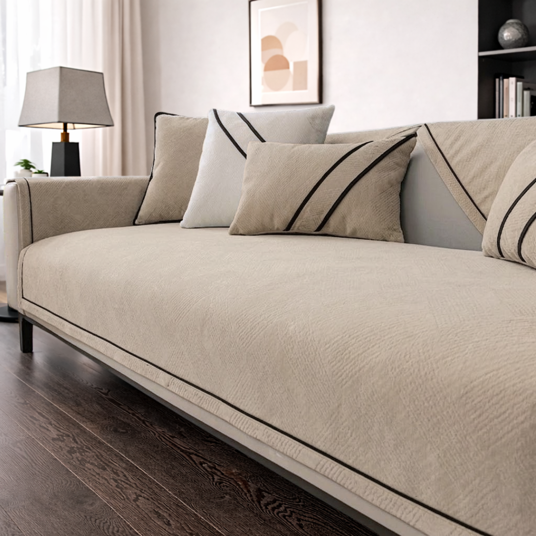 モダンレイヤーソファカバー〔滑り止め付き〕