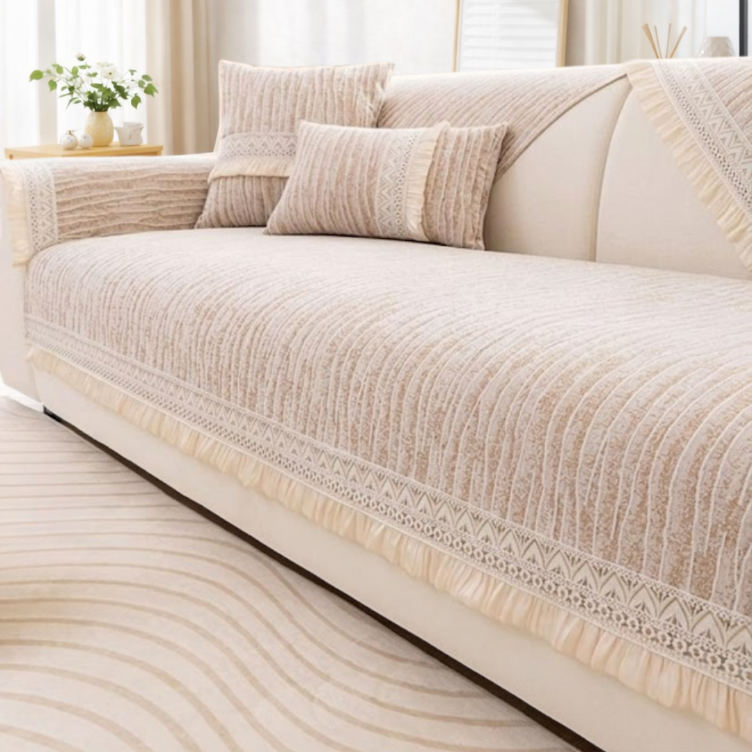 シェニール風セレーノソファカバー〔滑り止め付き〕