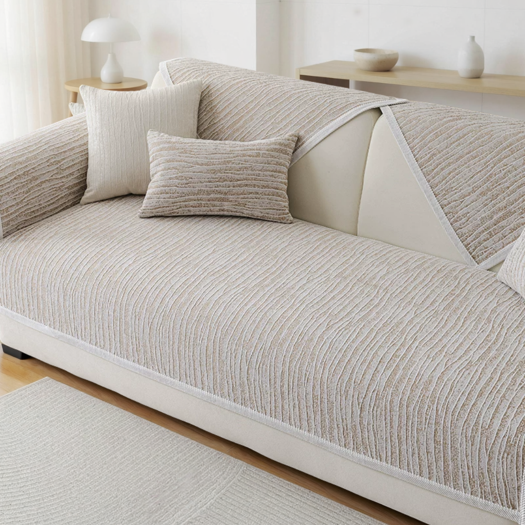 カームグレインソファカバー〔滑り止め付き〕