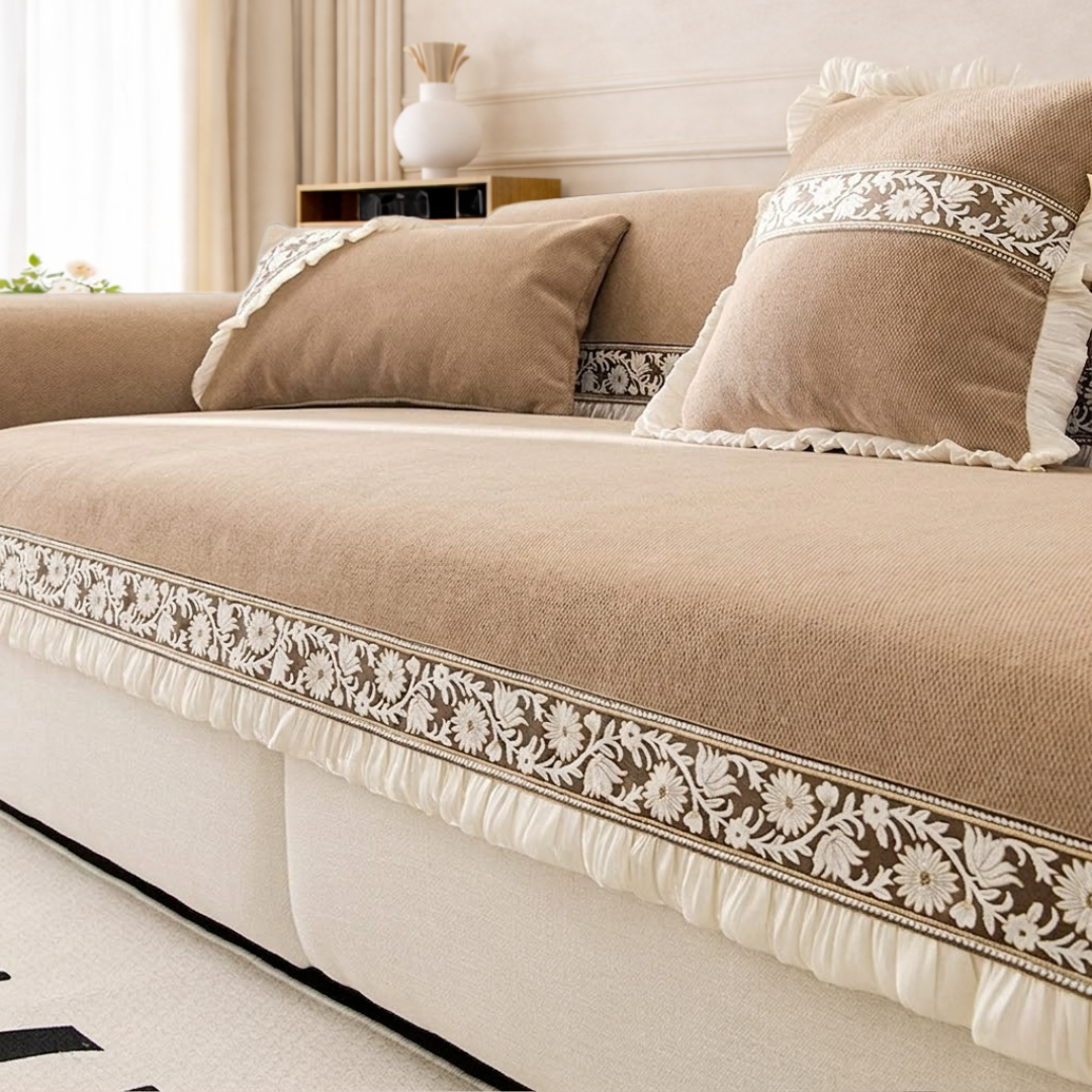 ブロッサムリボンソファカバー〔滑り止め付き〕