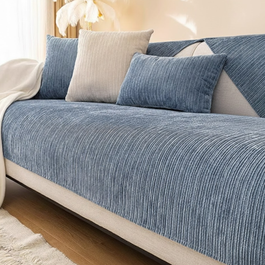 リブモダンソファカバー〔滑り止め付き〕