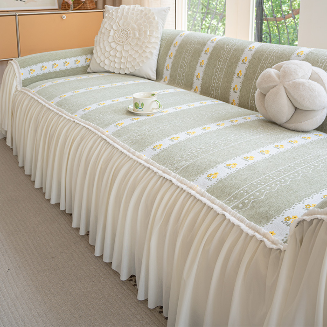 シアーフリルデイジーソファカバー