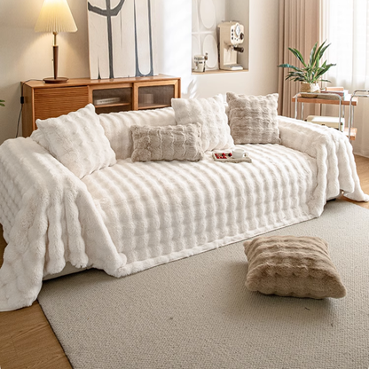 【即納】北欧風ナチュラルふわもこソファカバー