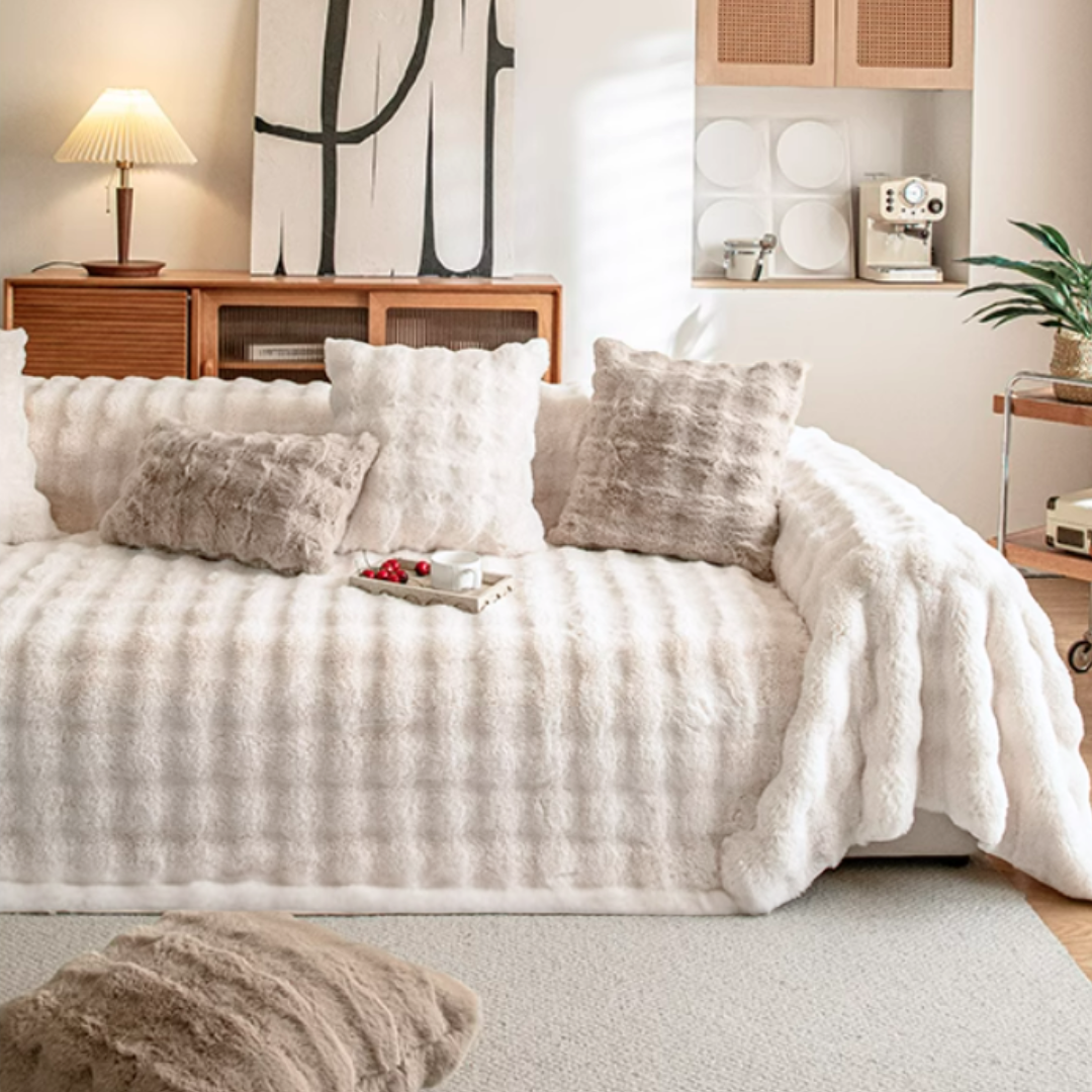 【即納】北欧風ナチュラルふわもこソファカバー