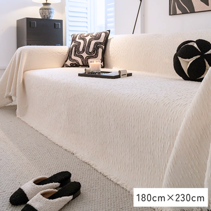 【即納】ナチュラルテクスチャーフリンジソファカバー