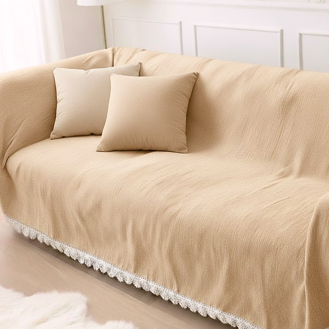 シェニール風クラシックレースソファカバー