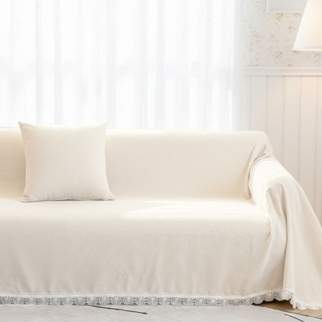 シェニール風クラシックレースソファカバー