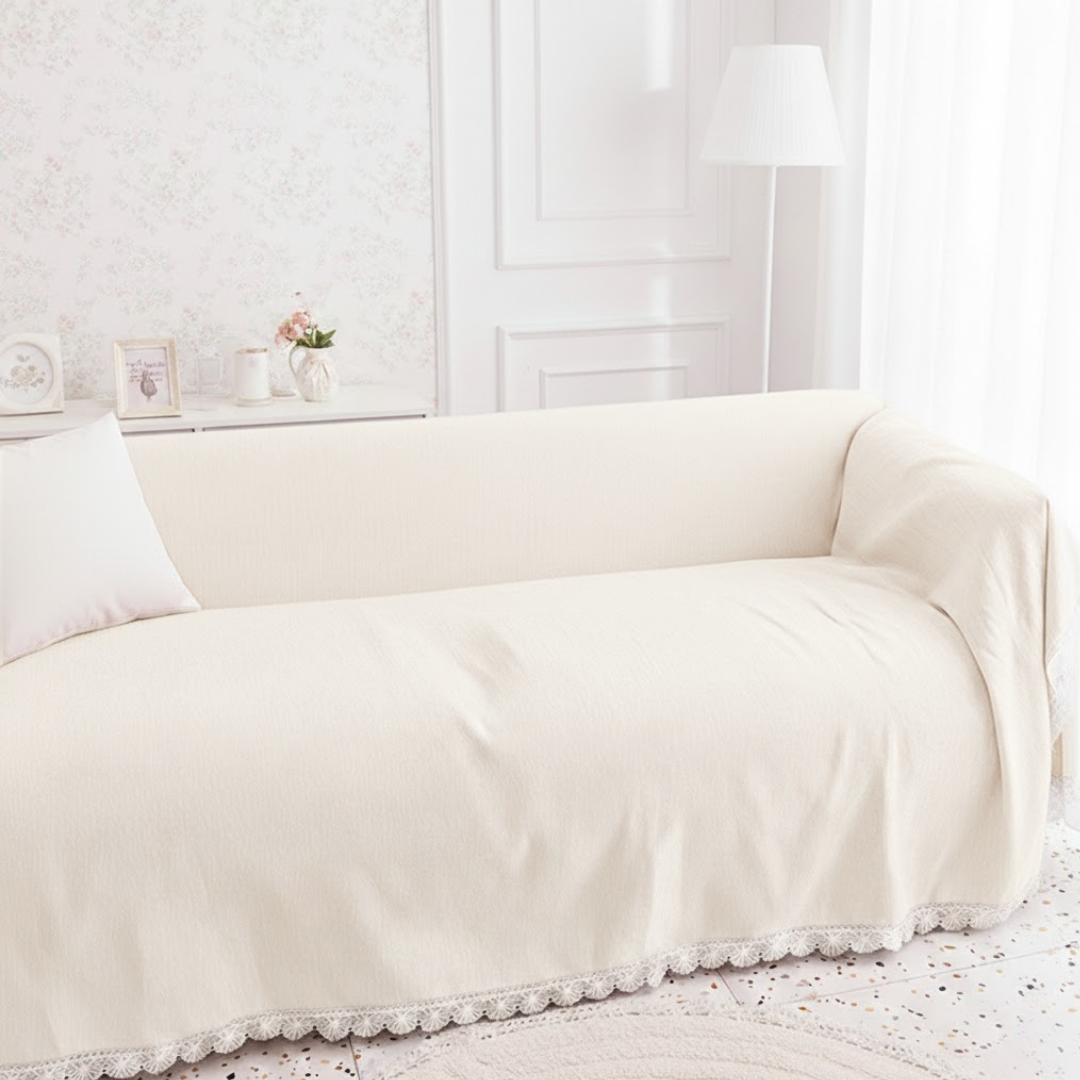 シェニール風クラシックレースソファカバー