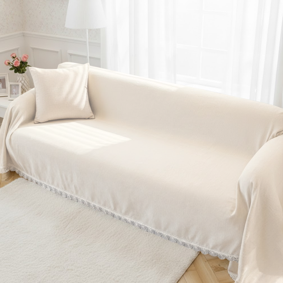 シェニール風クラシックレースソファカバー