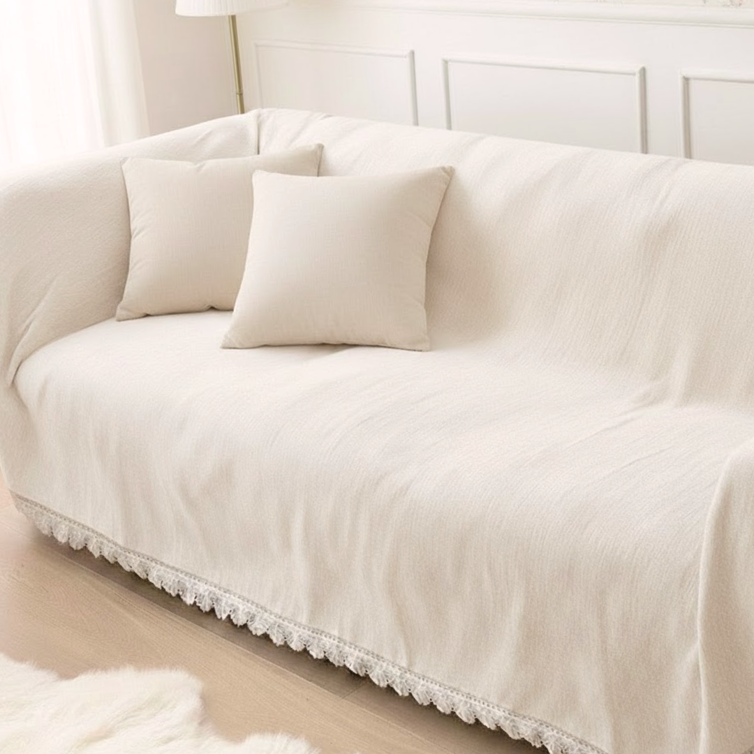 シェニール風クラシックレースソファカバー – SOFA DECO（ソファデコ