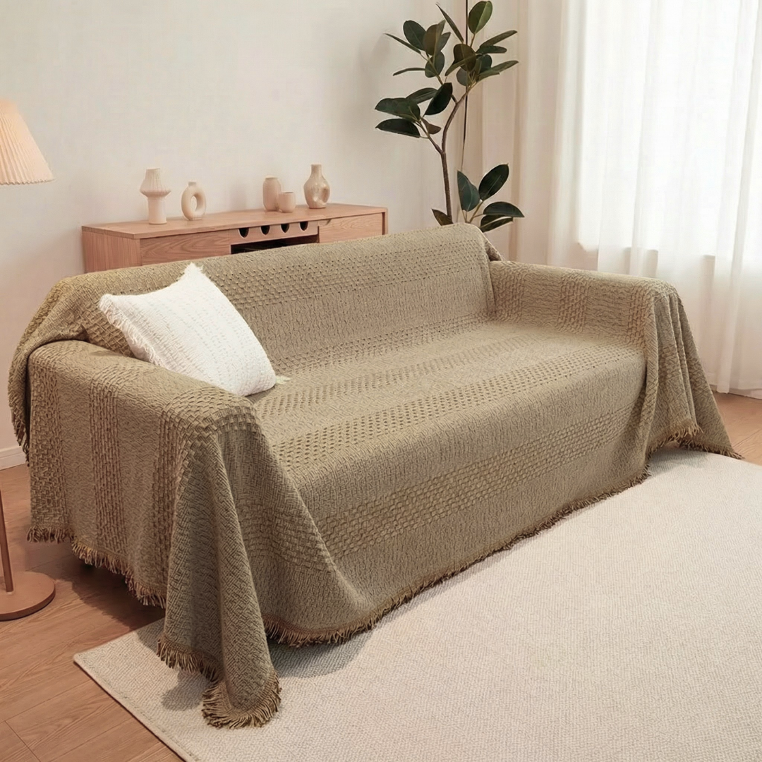 北欧風ナチュラルウィーブソファーカバー