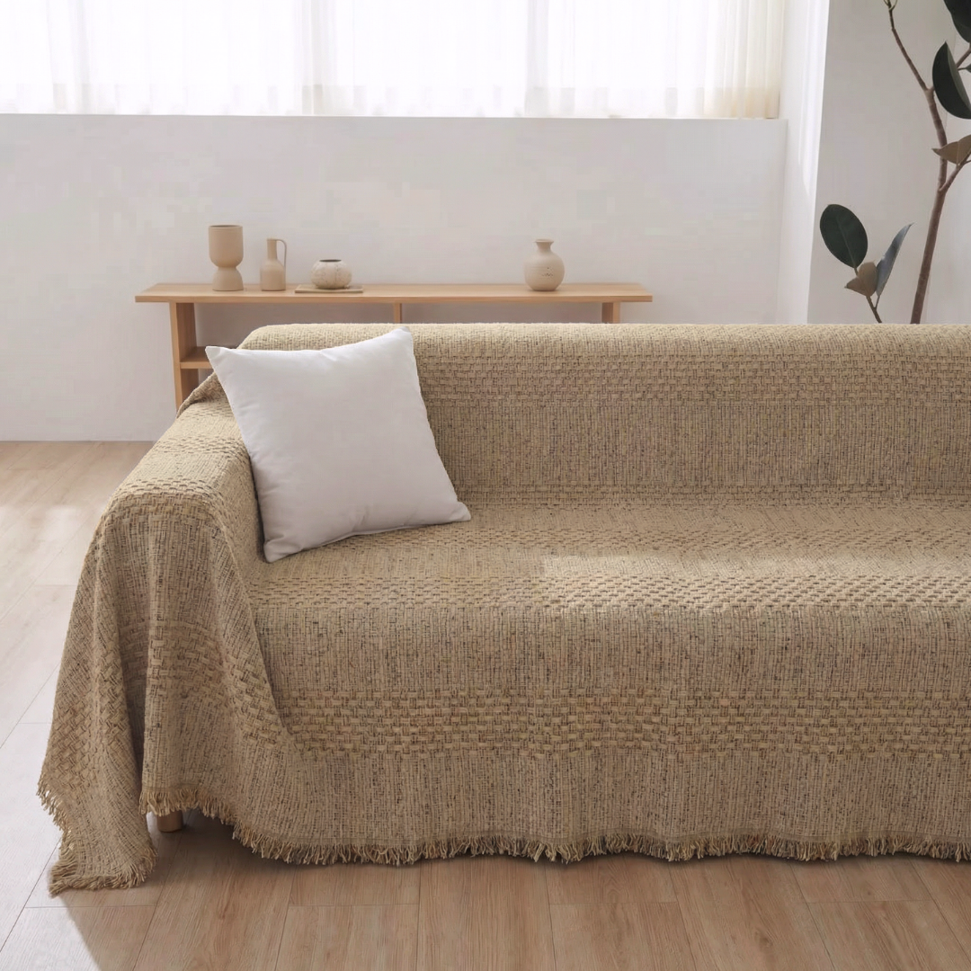 北欧風ナチュラルウィーブソファーカバー