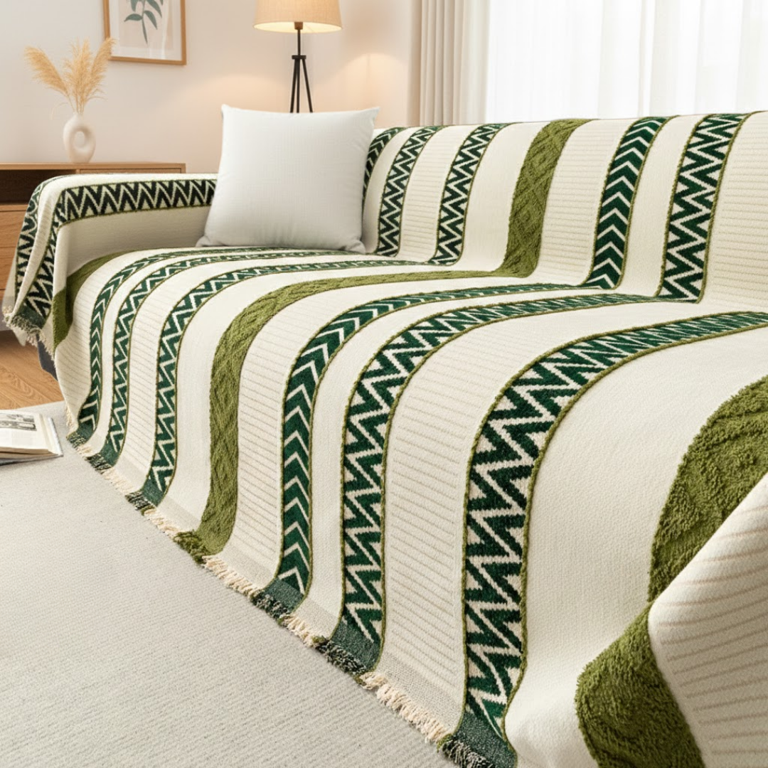 ナチュラルジオメトリックソファカバー