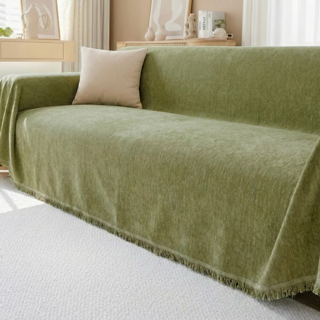 ネイチャームードフリンジソファカバー