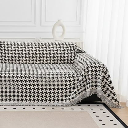 ノーブルハウンドトゥースソファカバー