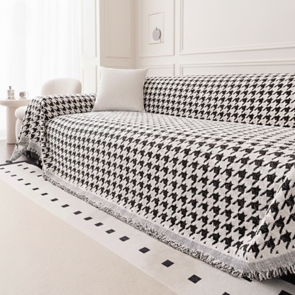 ノーブルハウンドトゥースソファカバー