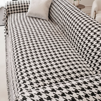 ノーブルハウンドトゥースソファカバー