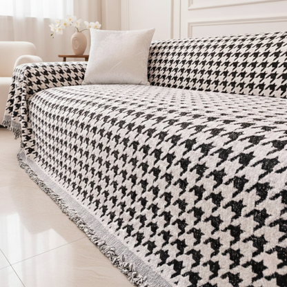 ノーブルハウンドトゥースソファカバー