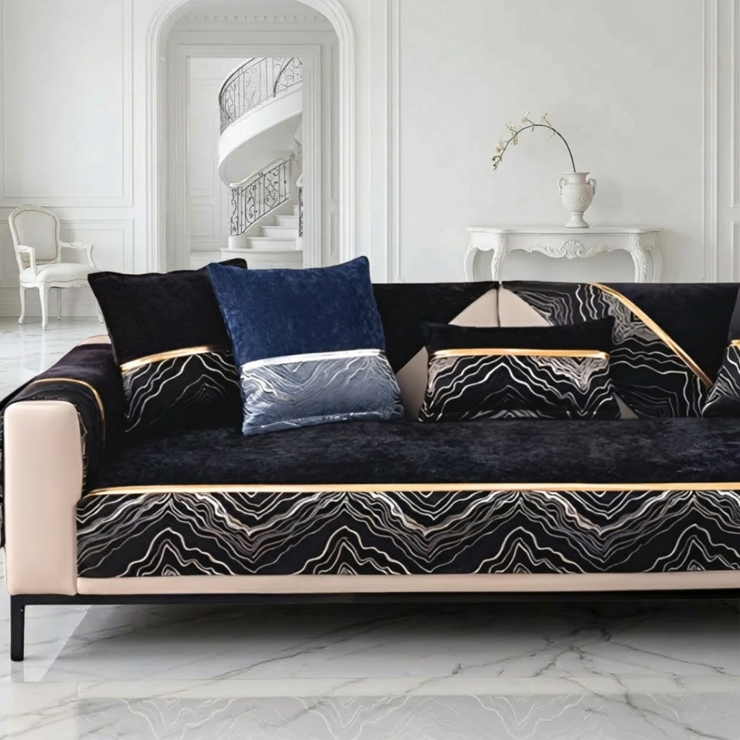 ルミナスウェーブソファカバー〔滑り止め付き〕