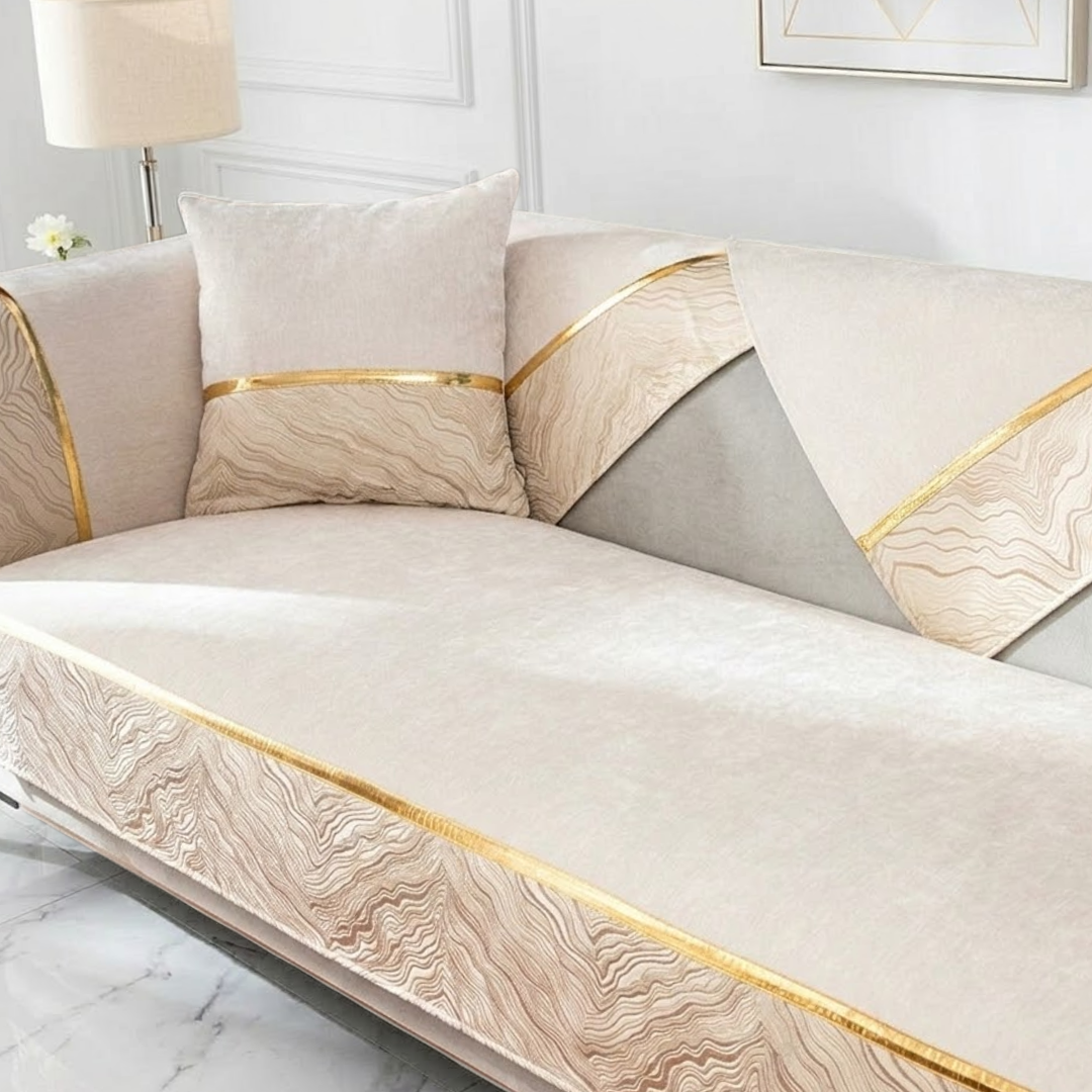 ルミナスウェーブソファカバー〔滑り止め付き〕