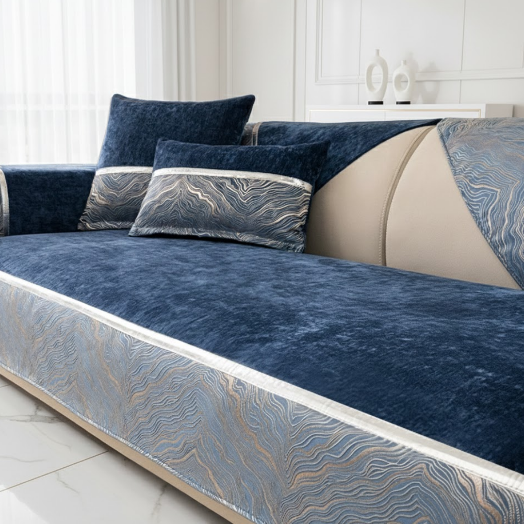 ルミナスウェーブソファカバー〔滑り止め付き〕