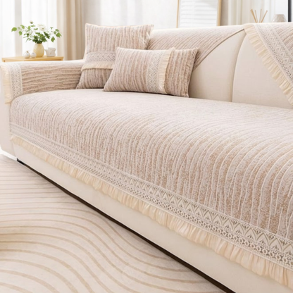 シェニール風セレーノソファカバー〔滑り止め付き〕