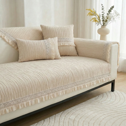 シェニール風セレーノソファカバー〔滑り止め付き〕