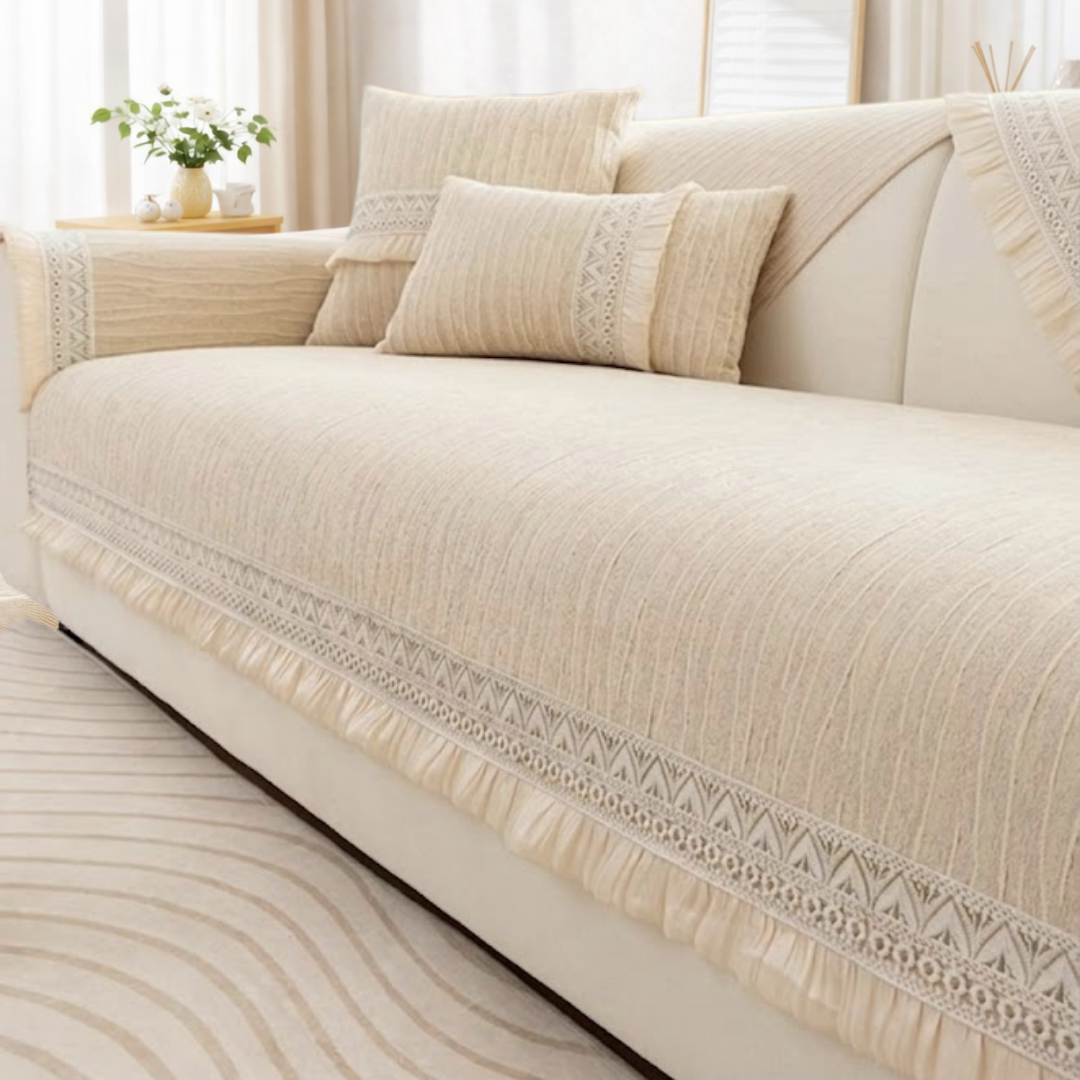 シェニール風セレーノソファカバー〔滑り止め付き〕