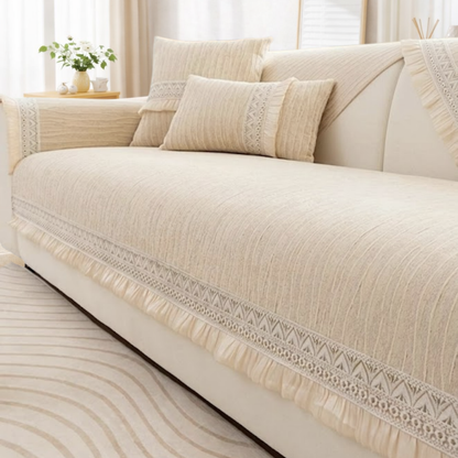 シェニール風セレーノソファカバー〔滑り止め付き〕