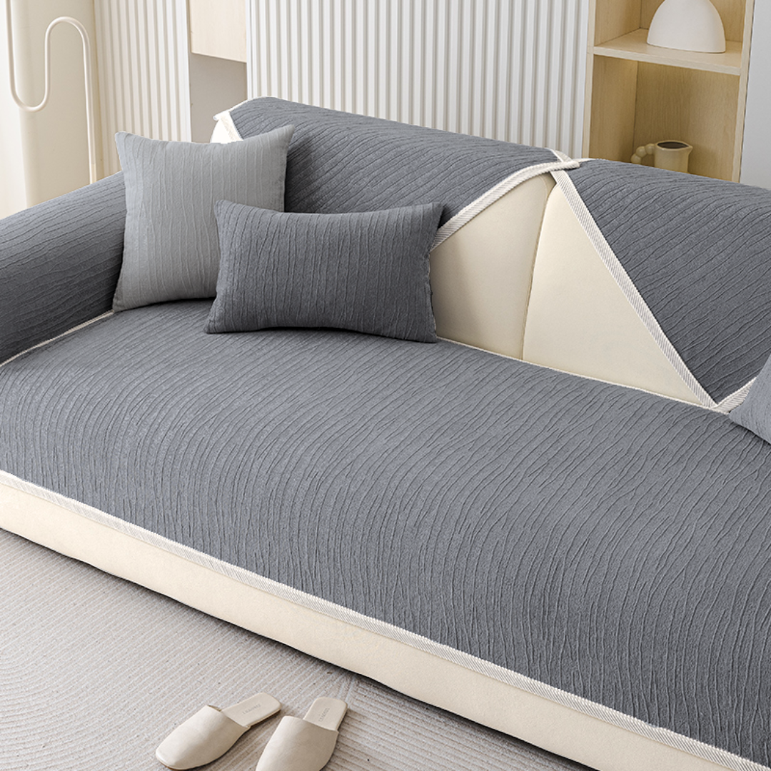 カームグレインソファカバー〔滑り止め付き〕