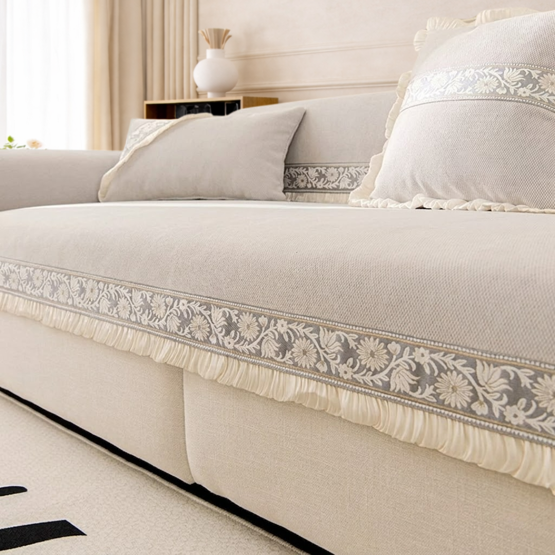 ブロッサムリボンソファカバー〔滑り止め付き〕