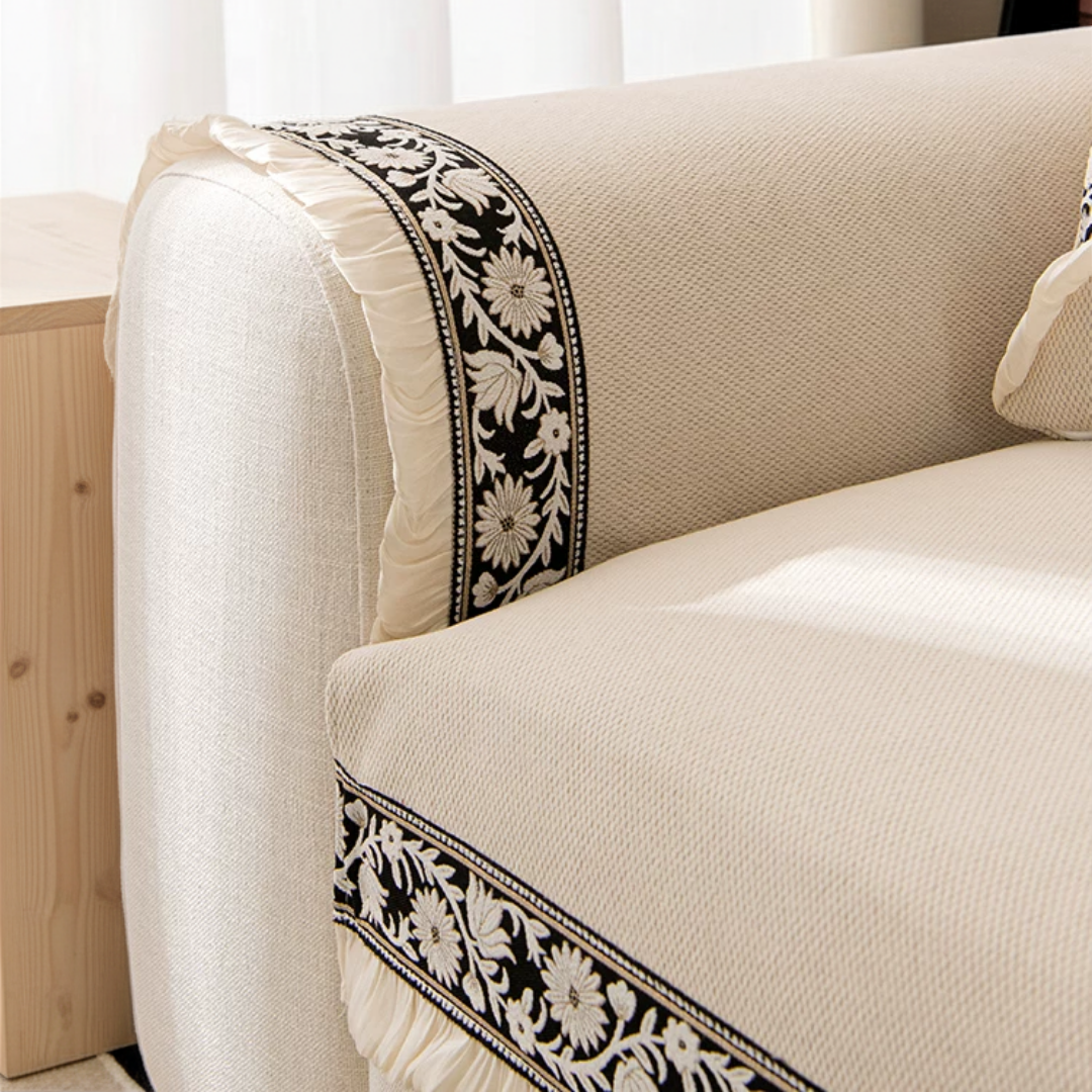 ブロッサムリボンソファカバー〔滑り止め付き〕