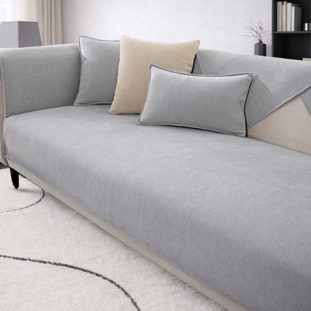 モダンソリッドソファカバー〔滑り止め付き〕
