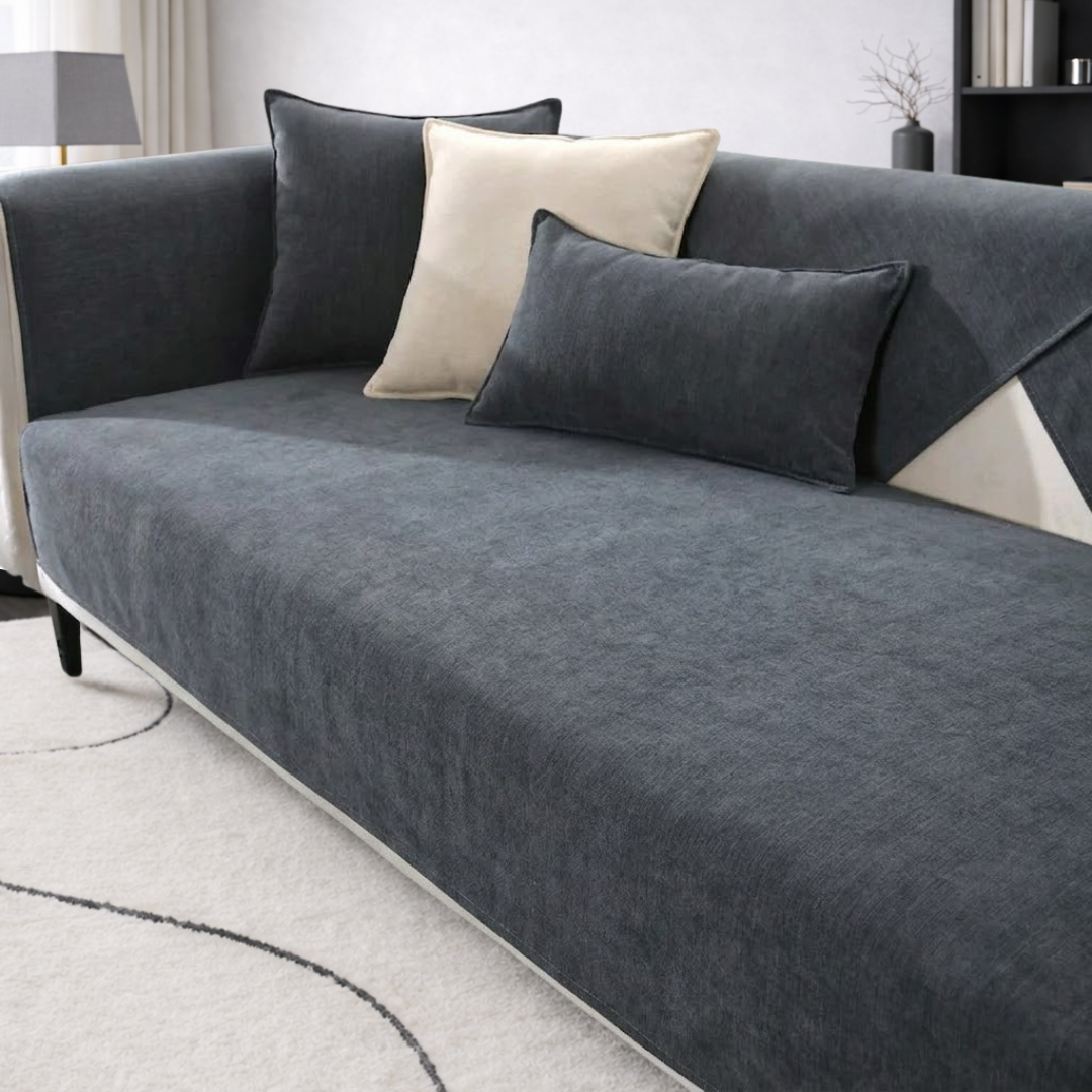 モダンソリッドソファカバー〔滑り止め付き〕