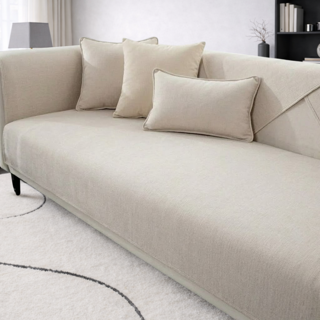 モダンソリッドソファカバー〔滑り止め付き〕