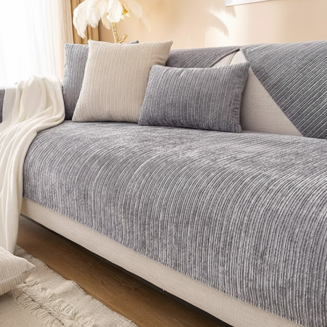 リブモダンソファカバー〔滑り止め付き〕