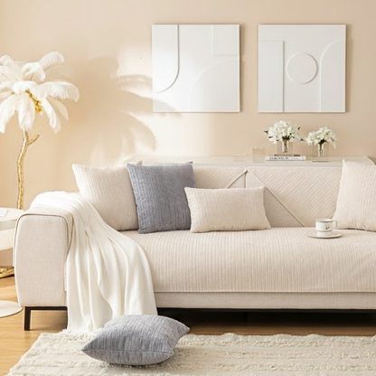 リブモダンソファカバー〔滑り止め付き〕