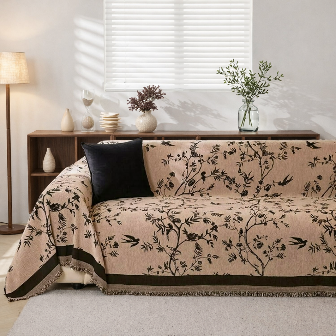 フローラシルエットソファカバー