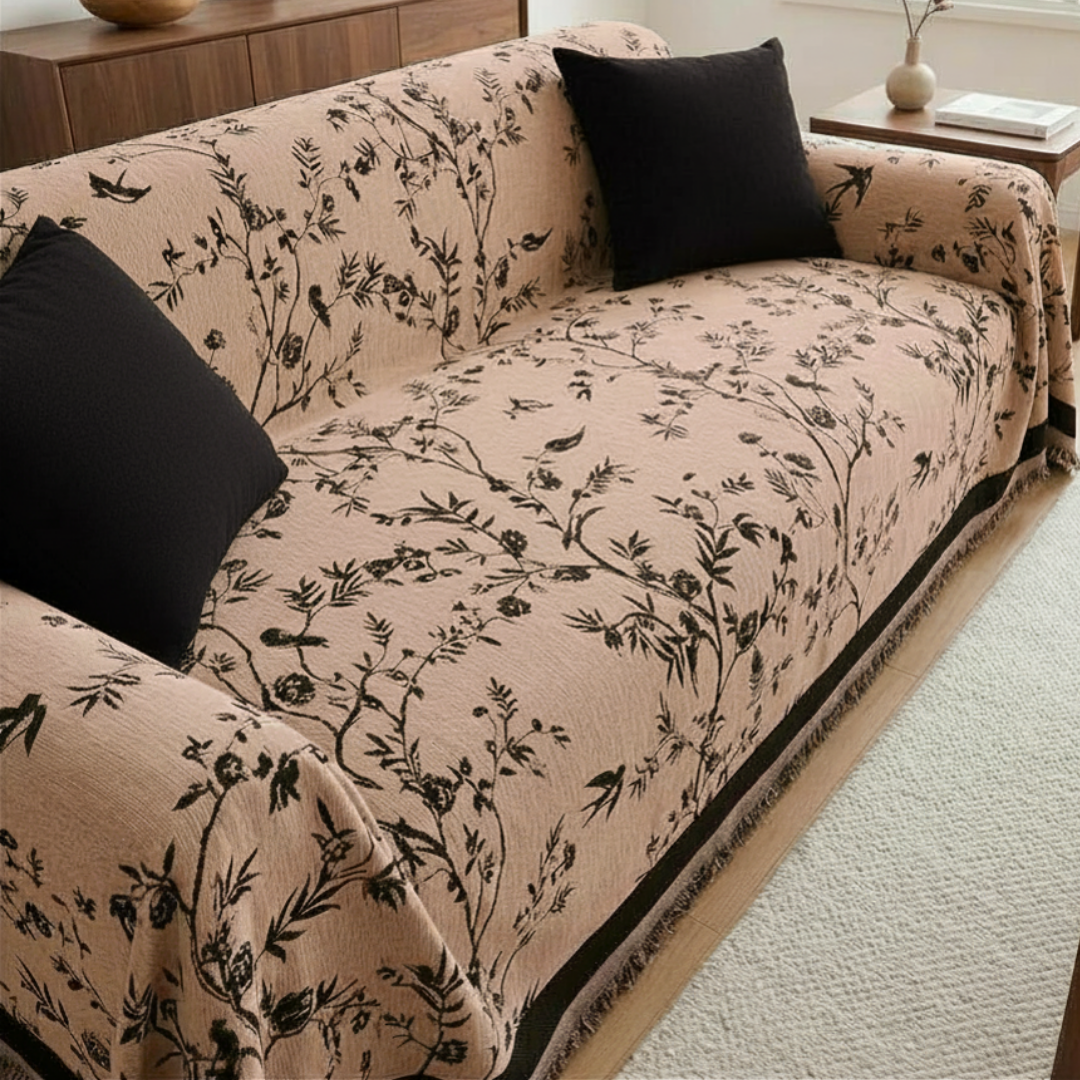 フローラシルエットソファカバー