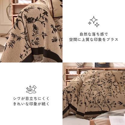 フローラシルエットソファカバー