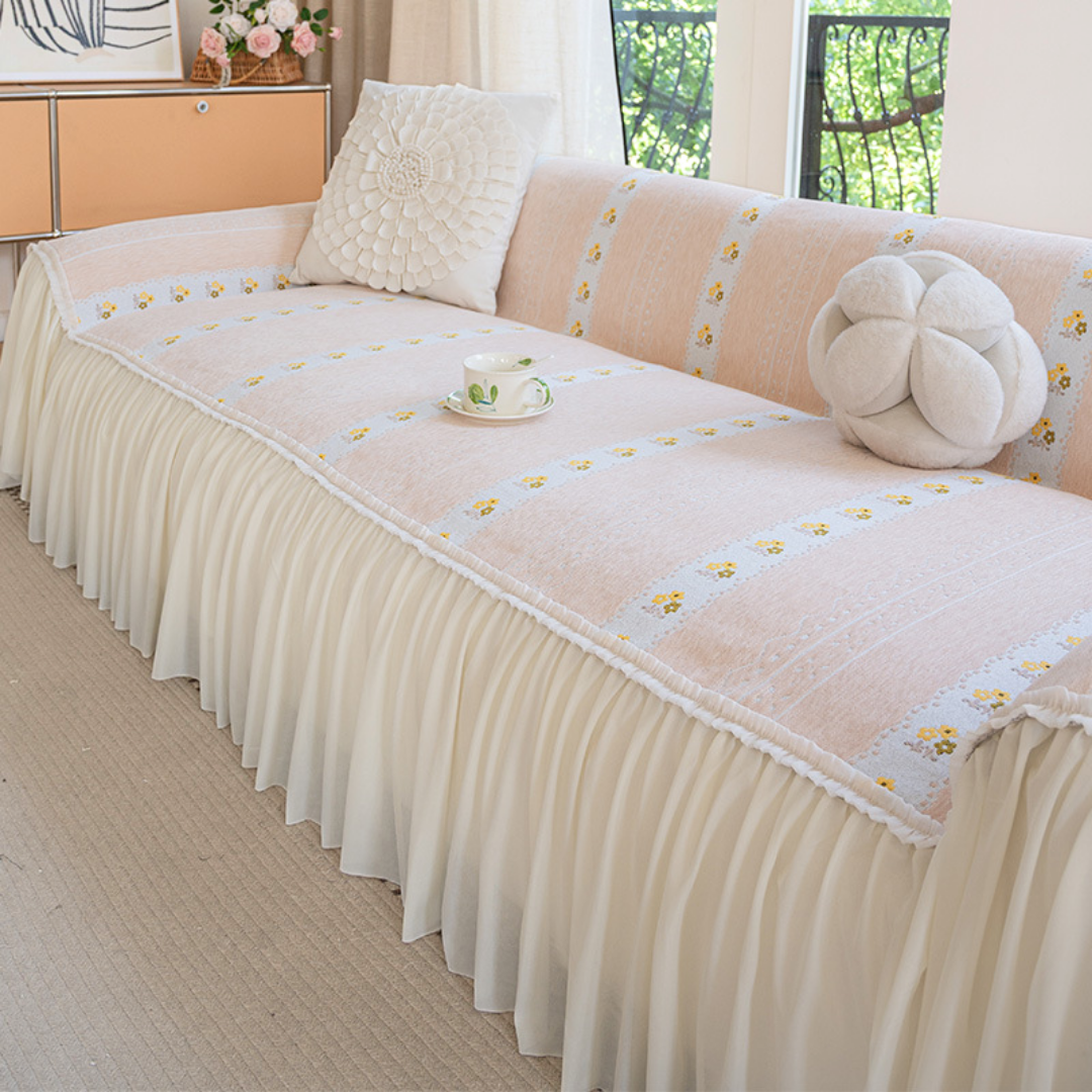 シアーフリルデイジーソファカバー