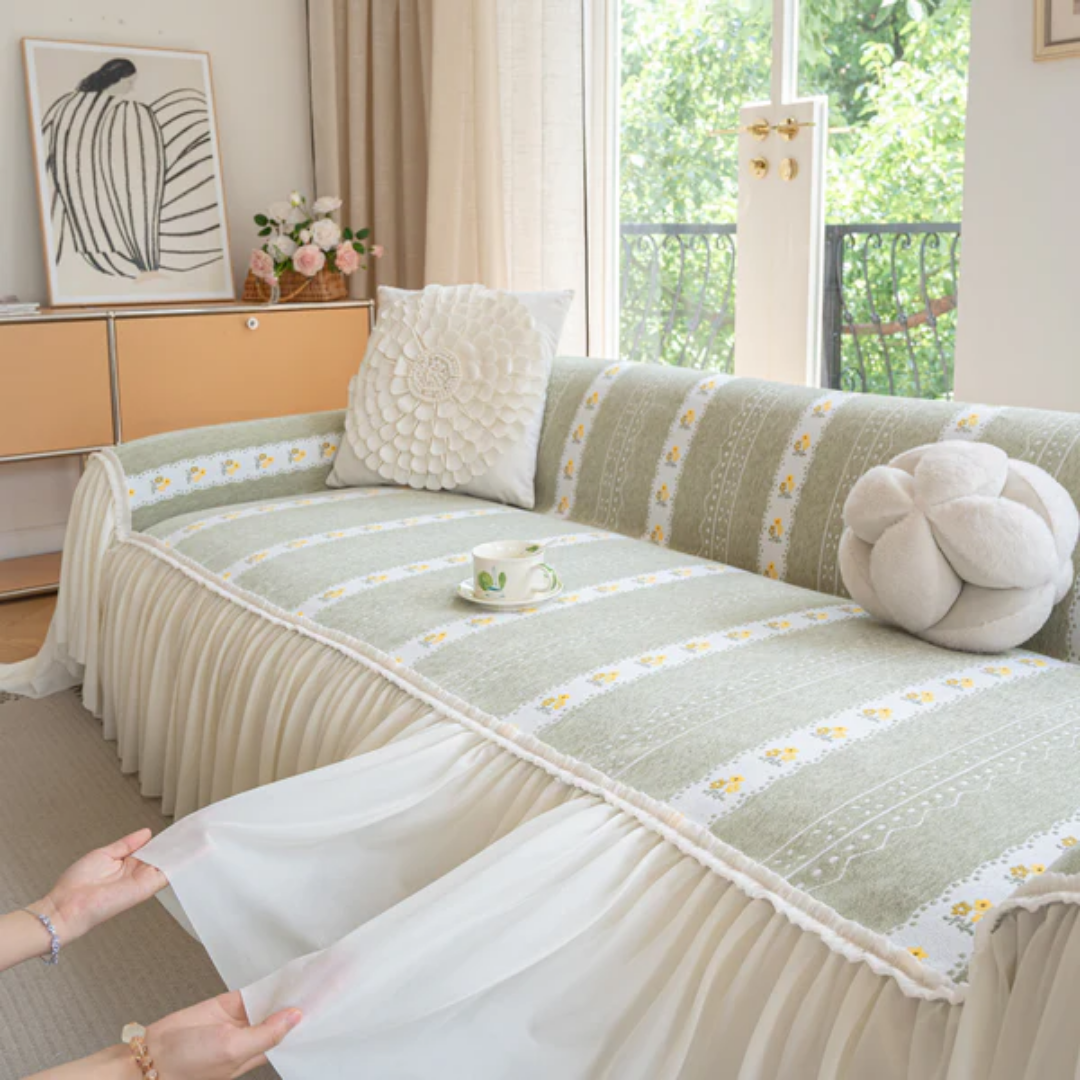 シアーフリルデイジーソファカバー