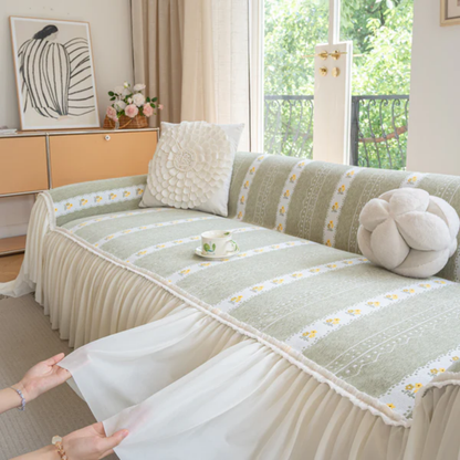 シアーフリルデイジーソファカバー