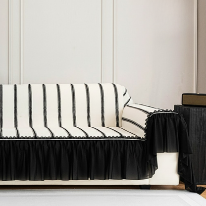 リーフラインフリルソファカバー